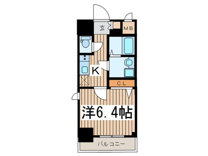 エスリード名古屋STATION ウエスト(1K/6階)の間取り写真