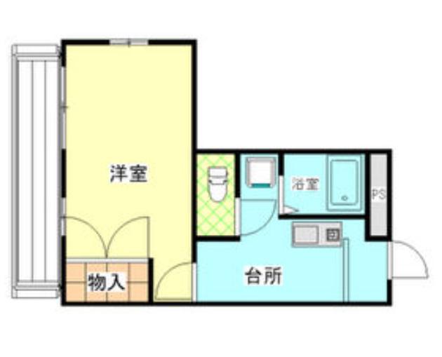 アムール(1K/2階)の間取り写真