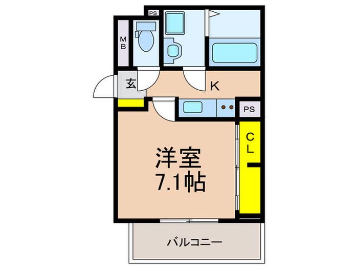 ラフレシール ウエスト(1K/1階)の間取り写真
