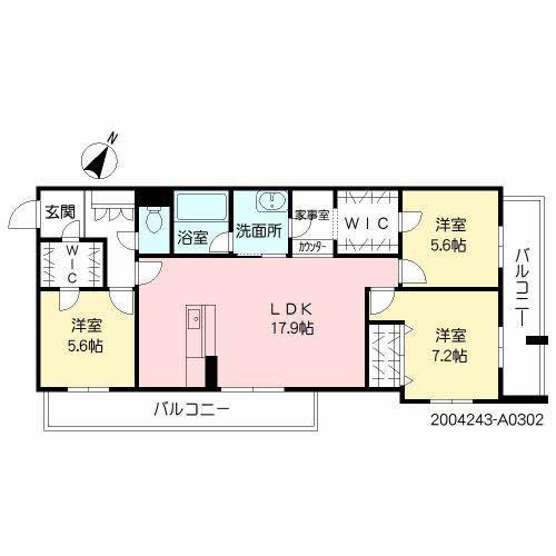 シャーメゾンステージ本城(3LDK/3階)の間取り写真