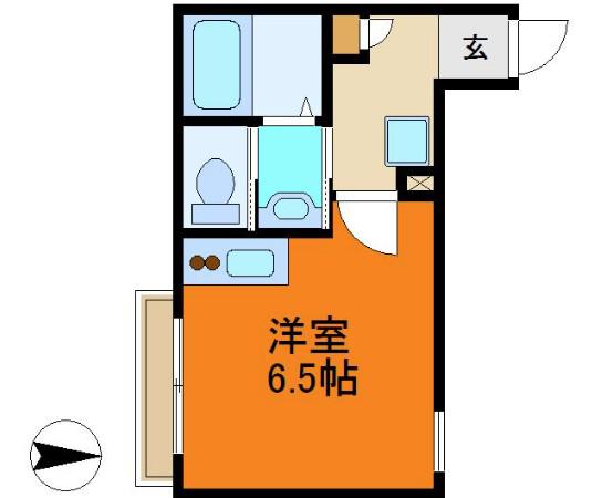 ワカサコーポ(ワンルーム/1階)の間取り写真