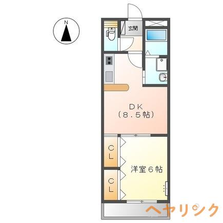 カームF本郷(1LDK/2階)の間取り写真