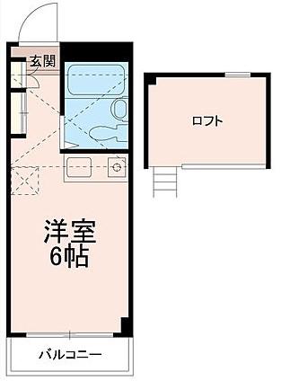 パーセク稲田堤(ワンルーム/2階)の間取り写真
