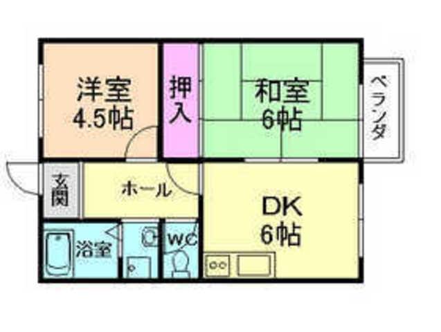 飯田マンション(2DK/1階)の間取り写真