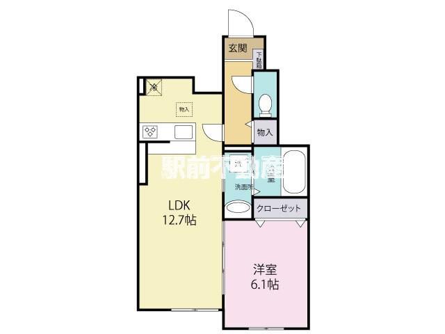 エルグランドパティオ 参番館(1LDK/1階)の間取り写真