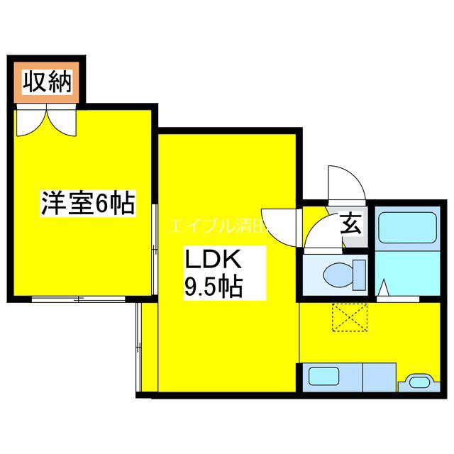 ノヴァB(1LDK/3階)の間取り写真
