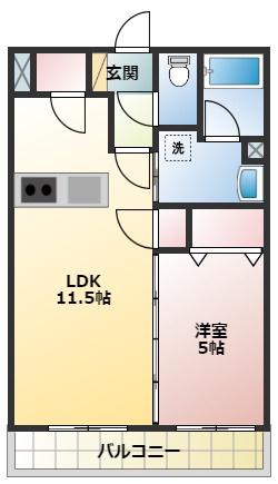 ARBRE BELL(1LDK/2階)の間取り写真