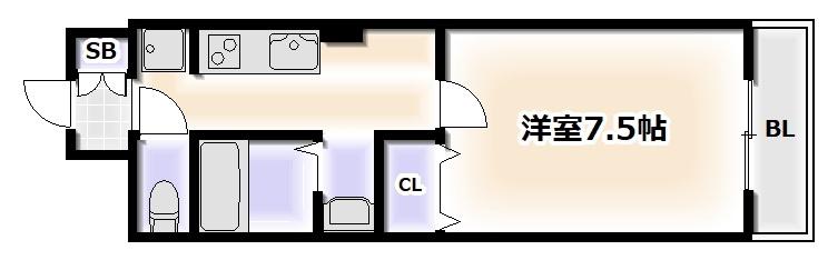エルロード住吉7号館(1K/1階)の間取り写真