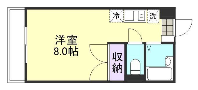 JOY連島(ワンルーム/1階)の間取り写真