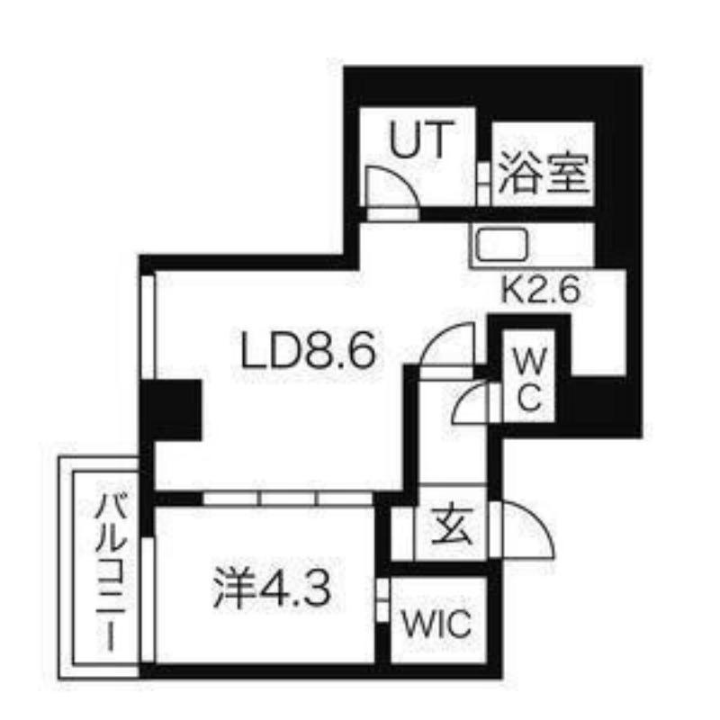 ボヌール学園前(1LDK/2階)の間取り写真