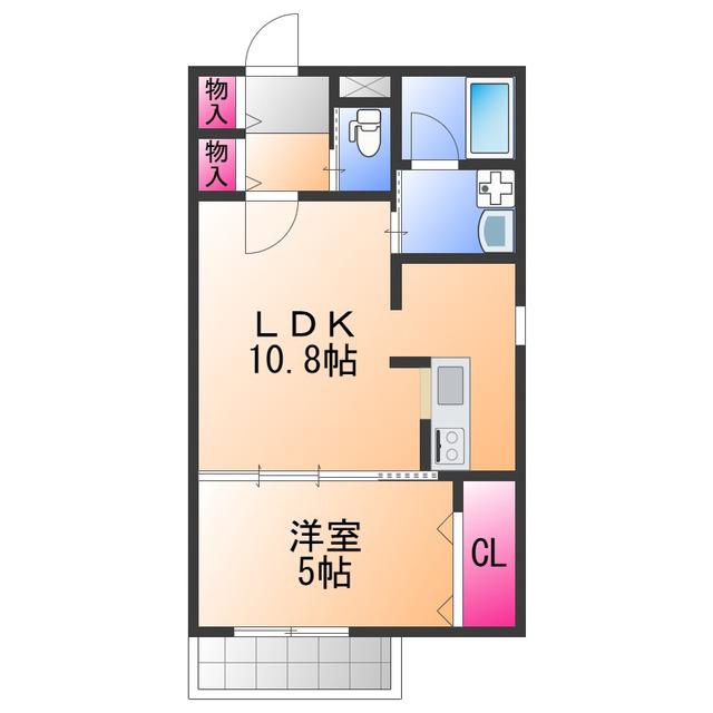クアドラート泉佐野II番館(1LDK/2階)の間取り写真