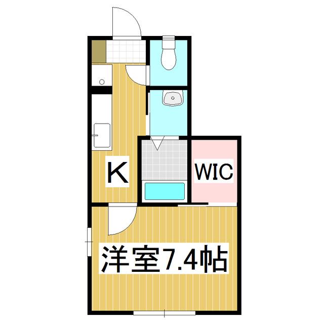 レインボー美晴A(1K/2階)の間取り写真