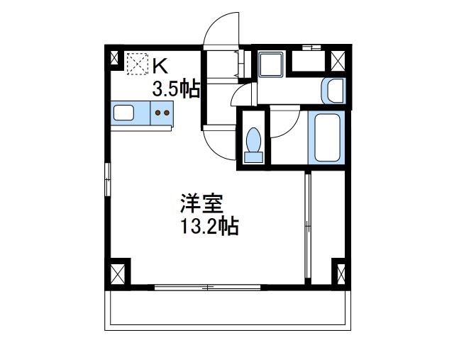 オズコート(1K/4階)の間取り写真