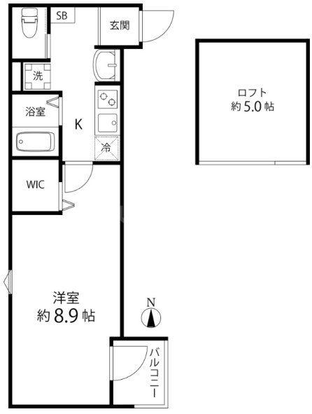 TS CUORE六町II(1K/3階)の間取り写真