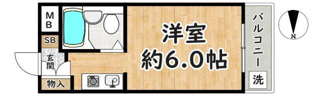 シャイニーキューブ次屋(ワンルーム/2階)の間取り写真