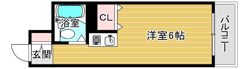 Jクレスト関目(ワンルーム/3階)の間取り写真
