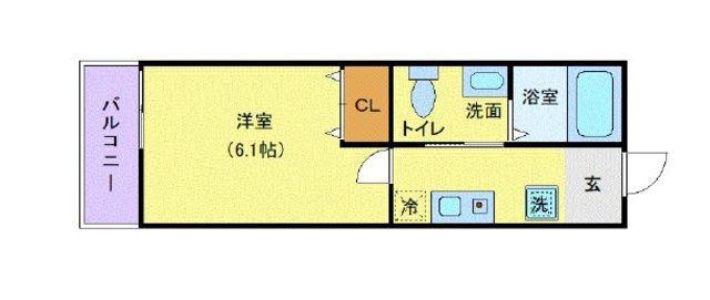 ラ・カンパネラ中央林間(1K/3階)の間取り写真