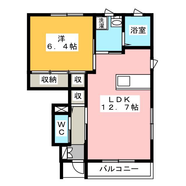 RITZ I(1LDK/1階)の間取り写真