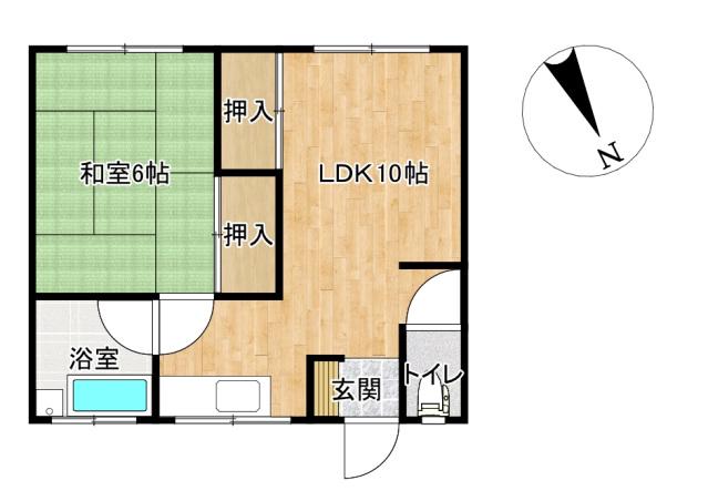 古川ビル(1LDK/4階)の間取り写真