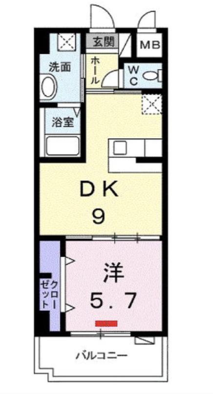 SUNFELIX(1DK/1階)の間取り写真