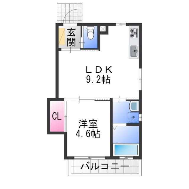 アライアンス深井清水町(1LDK/3階)の間取り写真