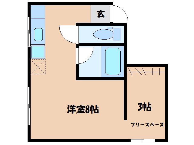 ソフィア弐番館(1SDK/3階)の間取り写真