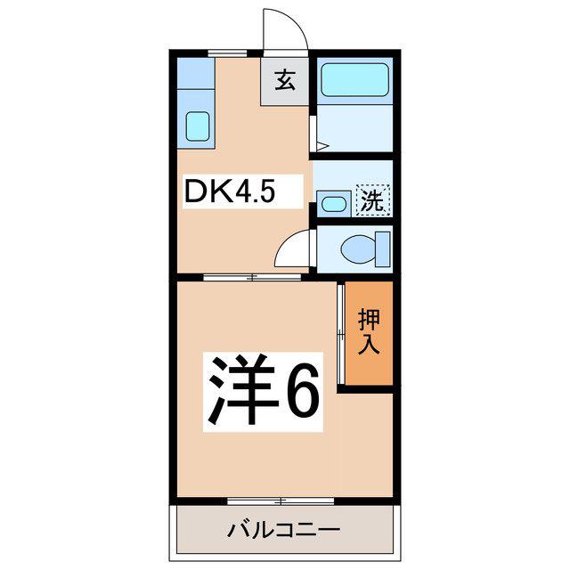 ハイツ寿(1DK/1階)の間取り写真