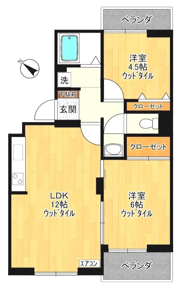 メゾン21(2LDK/2階)の間取り写真