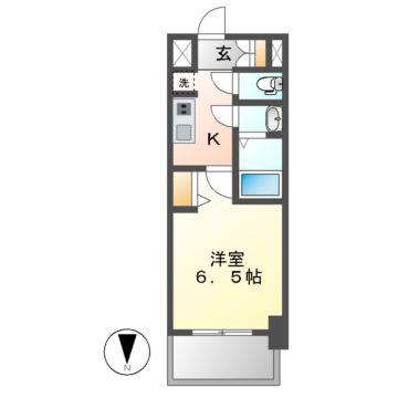 ファステートNAGOYA今池バレンシア(1K/14階)の間取り写真