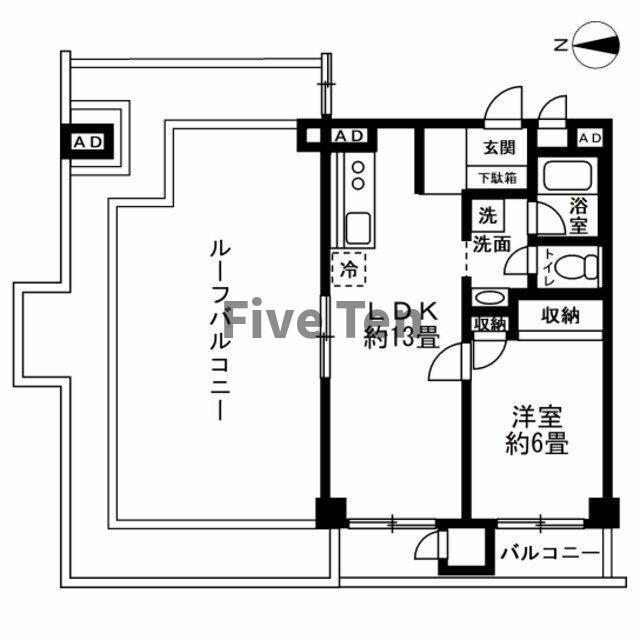 DIKマンション五反田(1LDK/5階)の間取り写真
