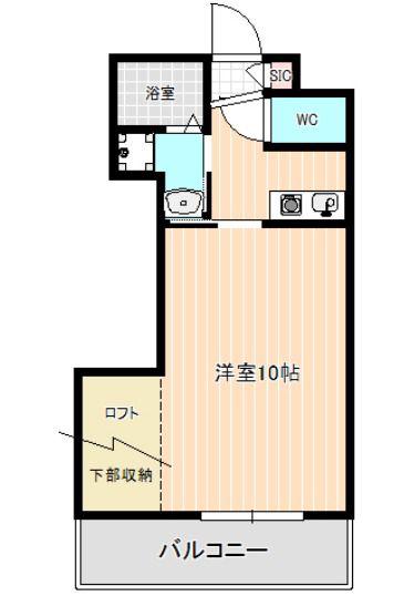 プログレスーN(1K/2階)の間取り写真