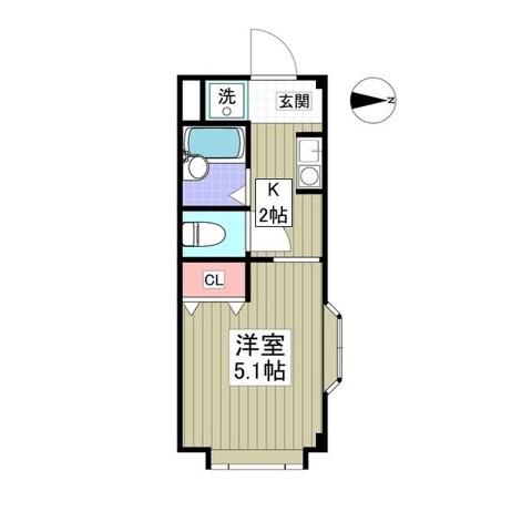 グレイスハイツ東綾瀬(1K/2階)の間取り写真