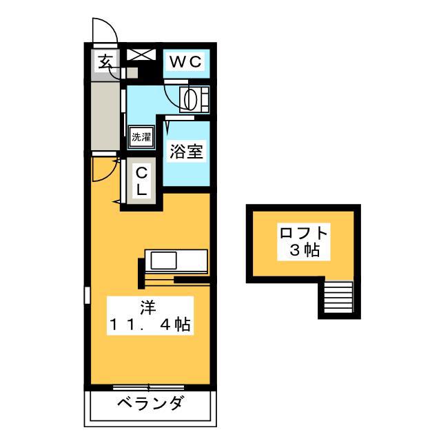 パークコート山吹(ワンルーム/2階)の間取り写真