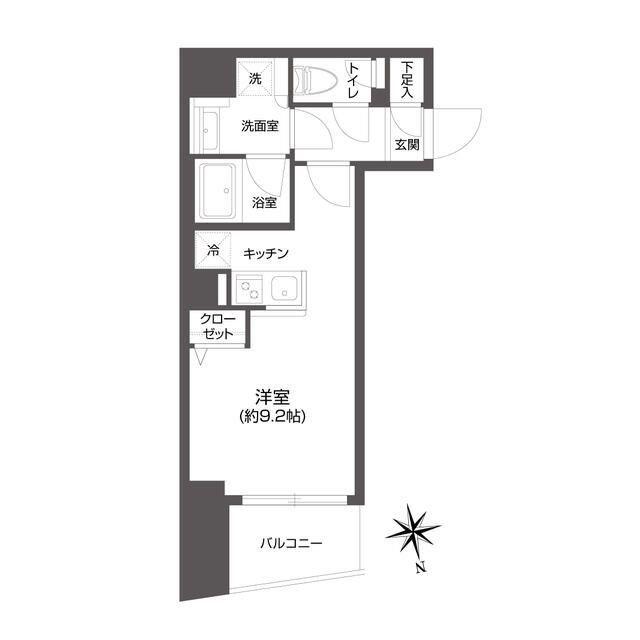 グランパセオ市谷甲良町(1K/4階)の間取り写真