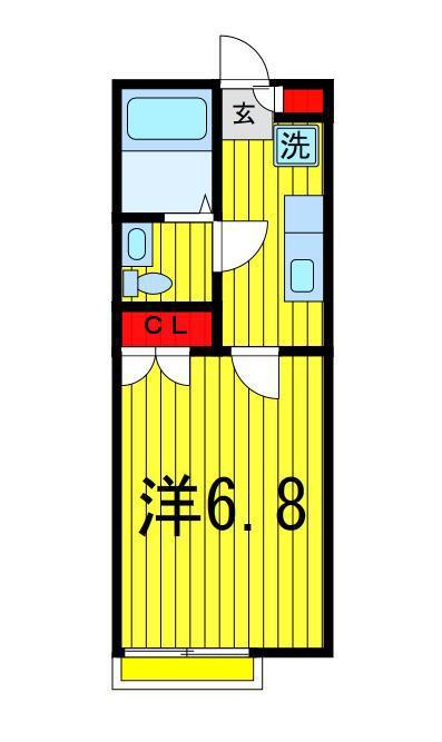 セントポーリア綾瀬(1K/2階)の間取り写真