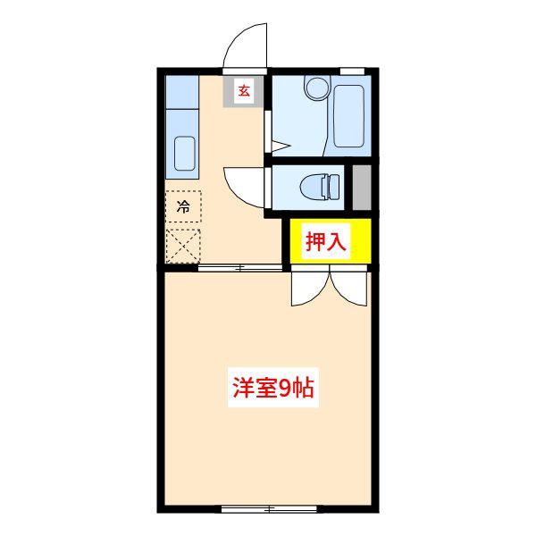 GINZA R国分B(1K/1階)の間取り写真