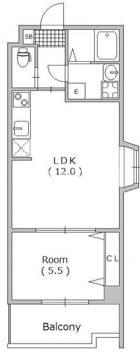 地下鉄長堀鶴見緑地線 松屋町駅 徒歩6分 10階建 築18年(1LDK/9階)の間取り写真