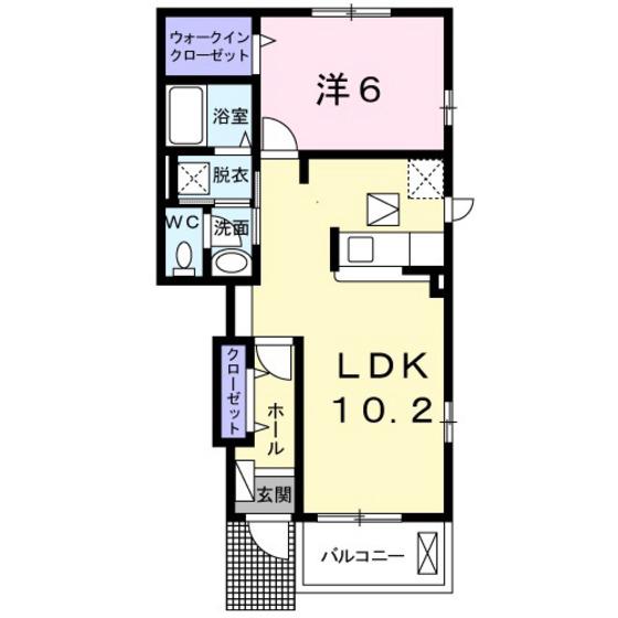 サニーユニゾン C(1LDK/1階)の間取り写真