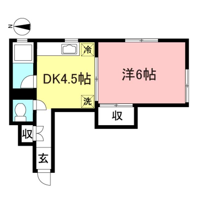 ライヴ豪徳寺(1DK/2階)の間取り写真