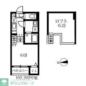 ハーモニーテラス名楽町(1K/1階)の間取り写真