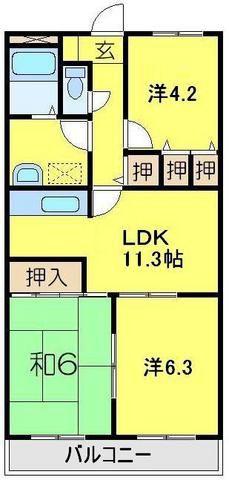 アスティーロイヤル(3LDK/3階)の間取り写真