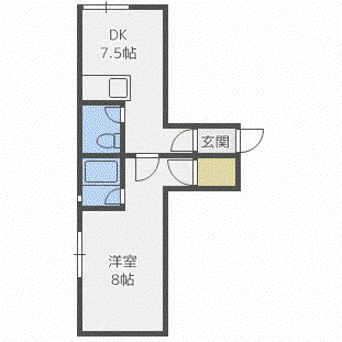 北33条ビル(1DK/3階)の間取り写真