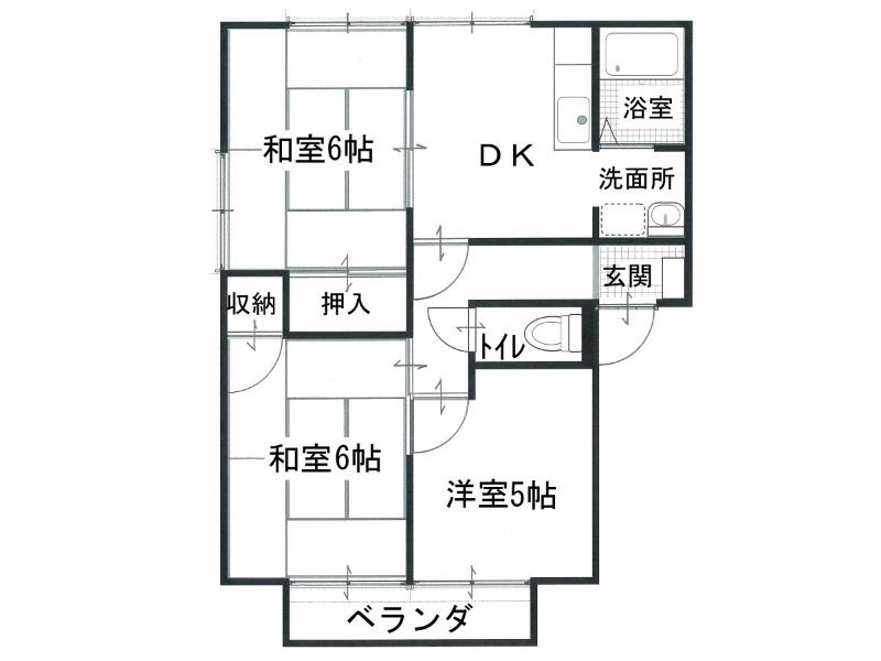 わかみやハイツ(3K/2階)の間取り写真