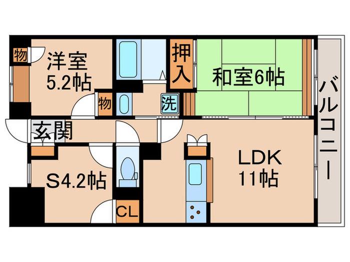 ベル・ドゥ・プレシーユ(2SLDK/1階)の間取り写真