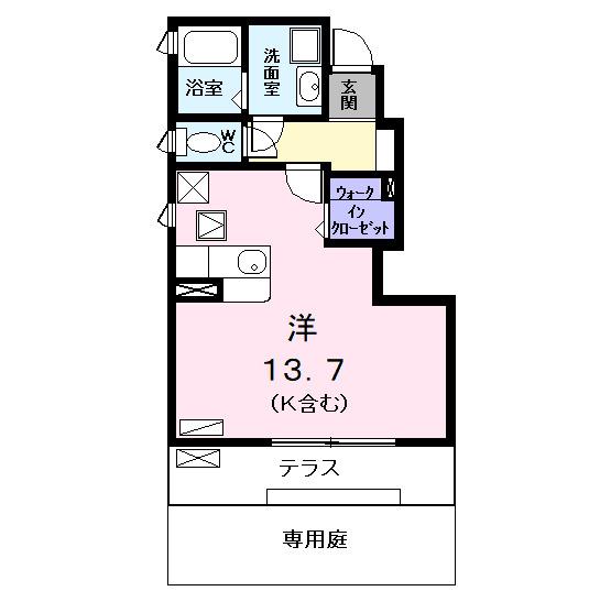 CASA M(ワンルーム/1階)の間取り写真