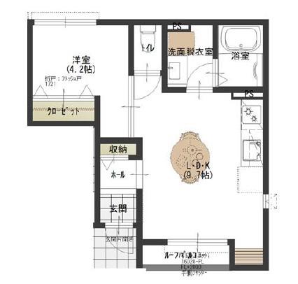 FELIXEON(1LDK/1階)の間取り写真