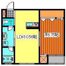 クレインハイツ(1LDK/2階)の間取り写真