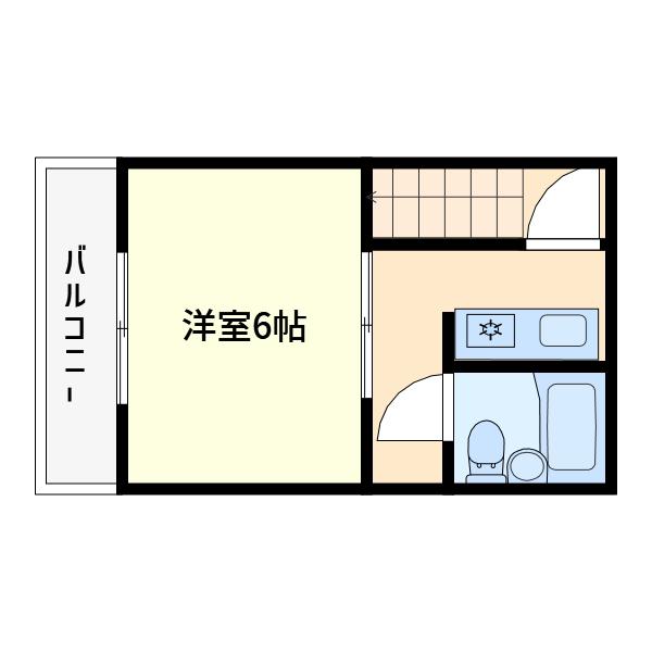 石才ハイツ(1K/2階)の間取り写真
