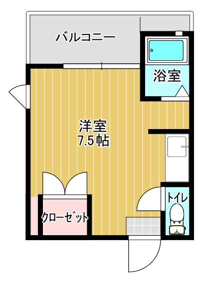 フローラル新屋敷(ワンルーム/8階)の間取り写真