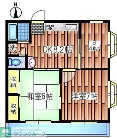 タチバナマンション(2SDK/2階)の間取り写真